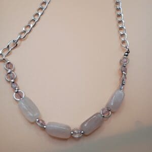 Light Pink Stud necklace with earrings